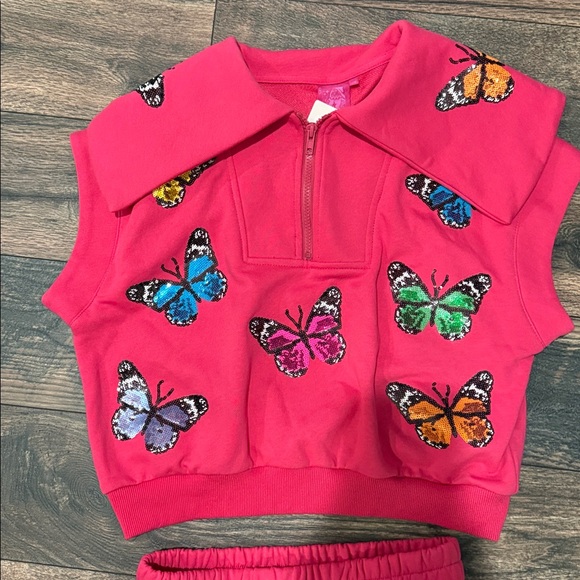 Queen of sparkles butterfly hot pink set skort and top NWT xs - Picture 4 of 6